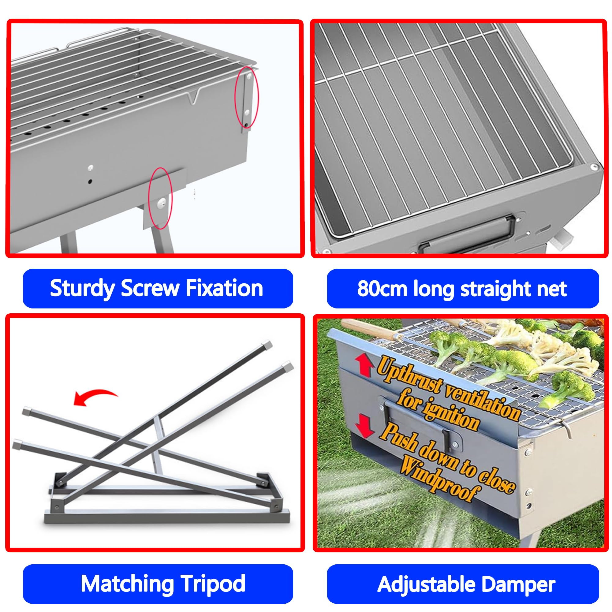 Huipla foldable stand and side handles, quick setup and portable carrying benefit