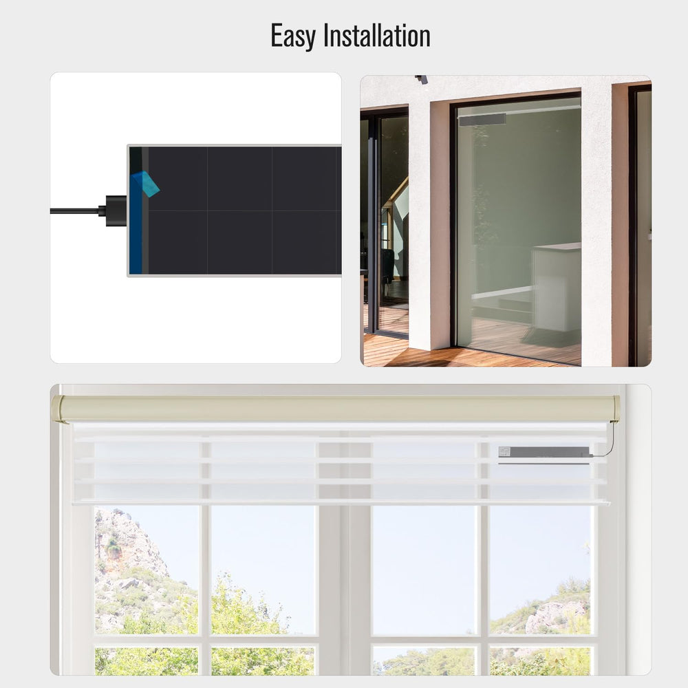 HUIYEETEX solar panel in a bright window scene showcasing maintenance charging