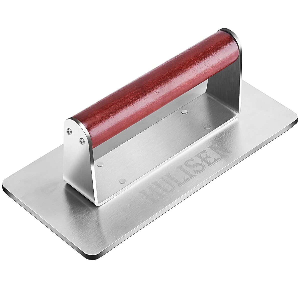 HULISEN front view of press showing smooth stainless surface and wide coverage benefit