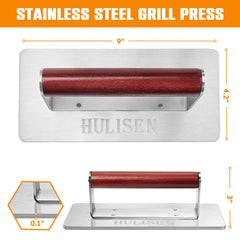 HULISEN handle close-up showing ergonomic grip for safe, controlled pressing