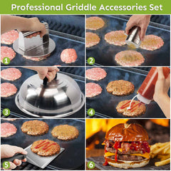 HULISEN burger press top view showing smooth flat surface for consistent patties
