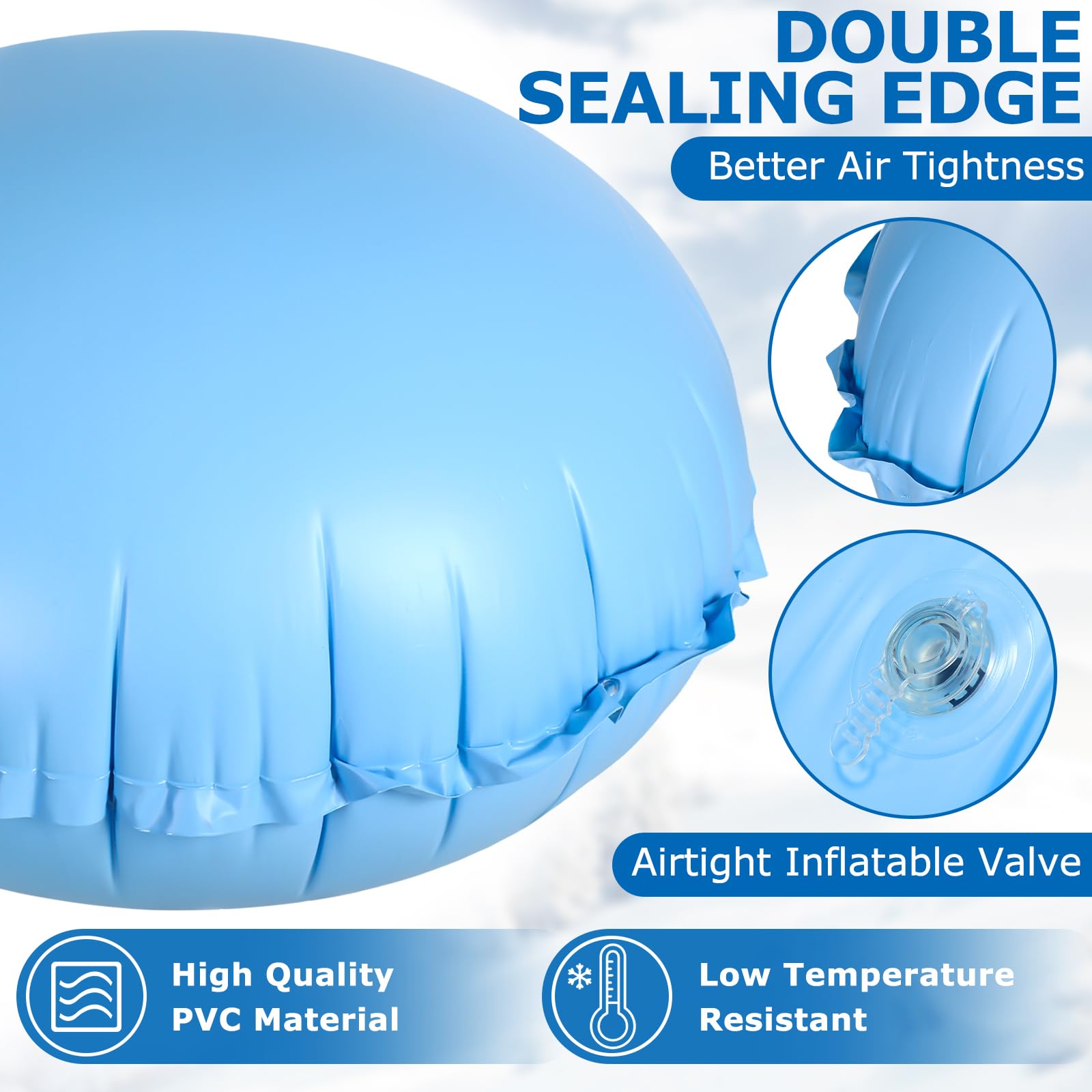 Hungdao inflated pillow under pool cover, prevents center sagging