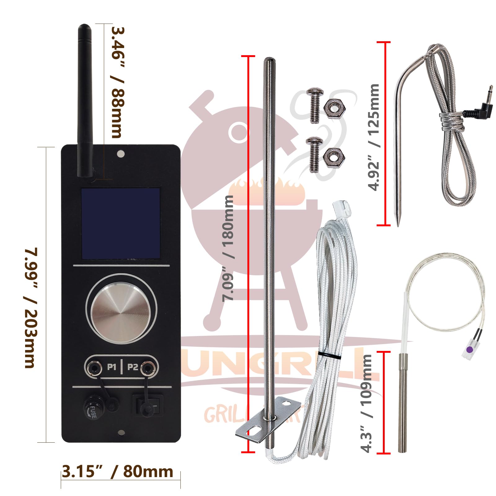 HunGrill app on phone displaying remote temperature control and alerts