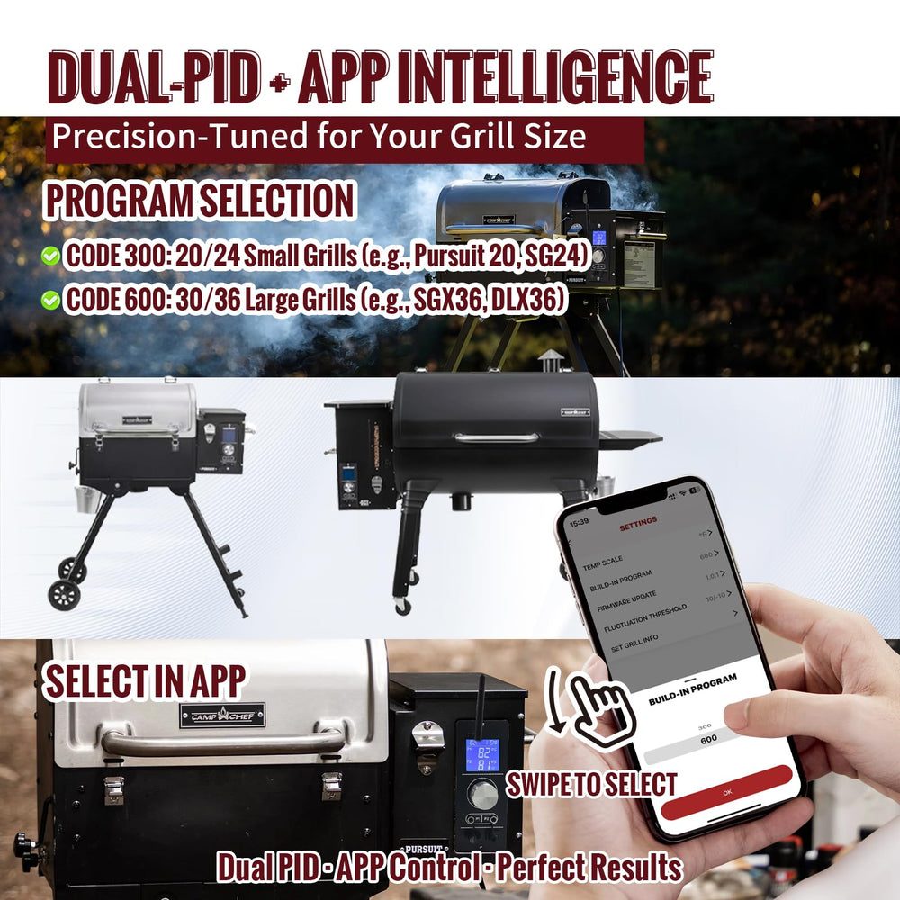 HunGrill controller display and smooth dial for intuitive temperature adjustments