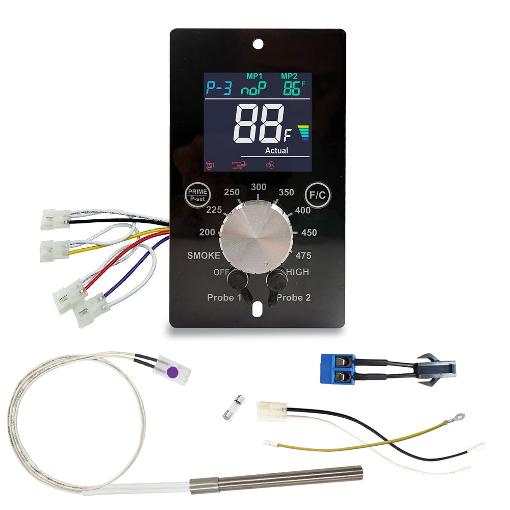 HunGrill controller front panel showing display and controls for precise temperature.