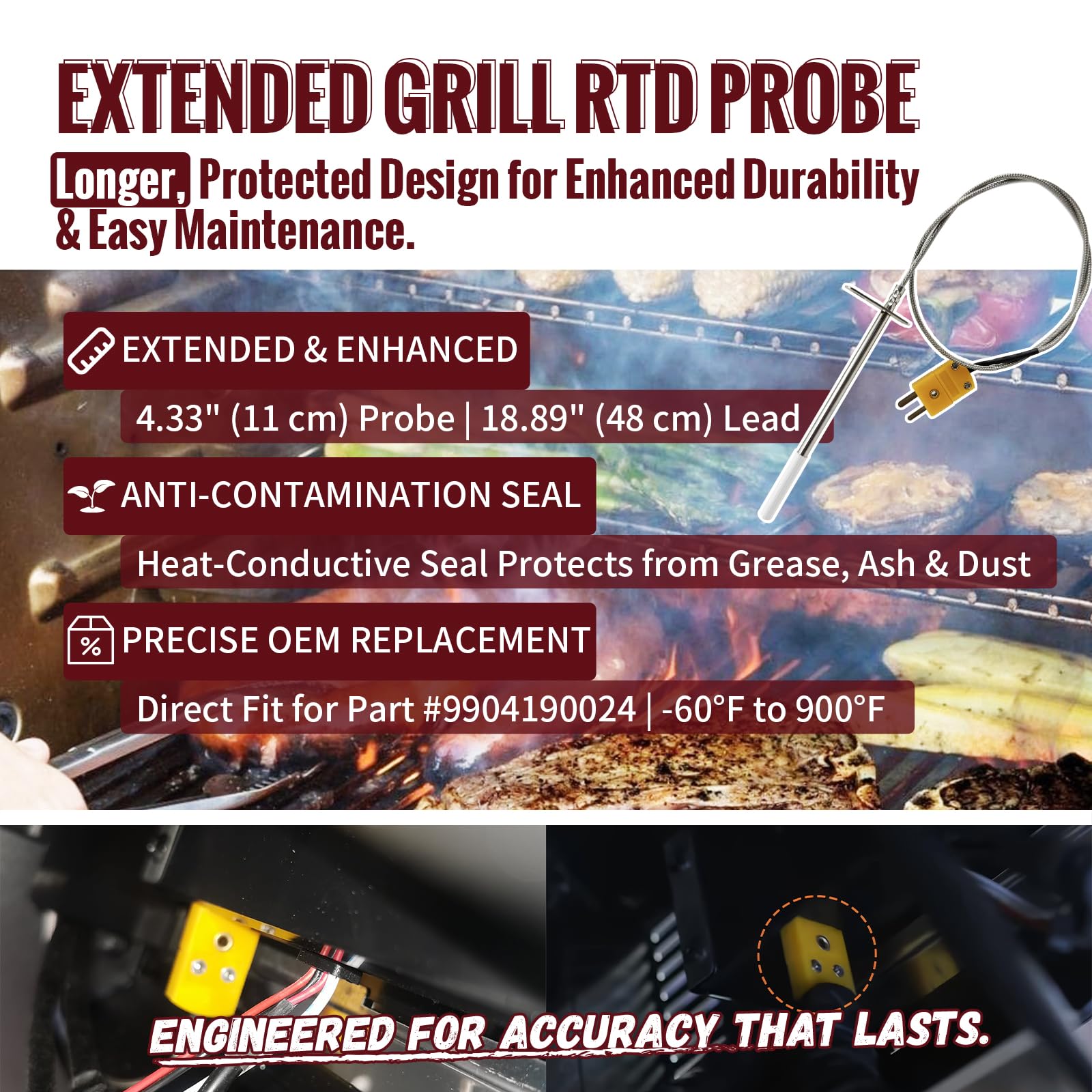 HunGrill controller digital display closeup showing temperature readouts for accurate grill control