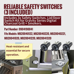 HunGrill three hopper lid door switches arranged, providing reliable safety switch replacement