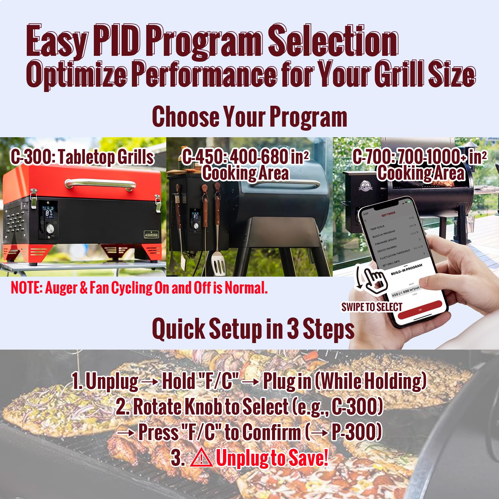 HunGrill in‑use app remote view showing phone control for convenient, hands‑off grilling