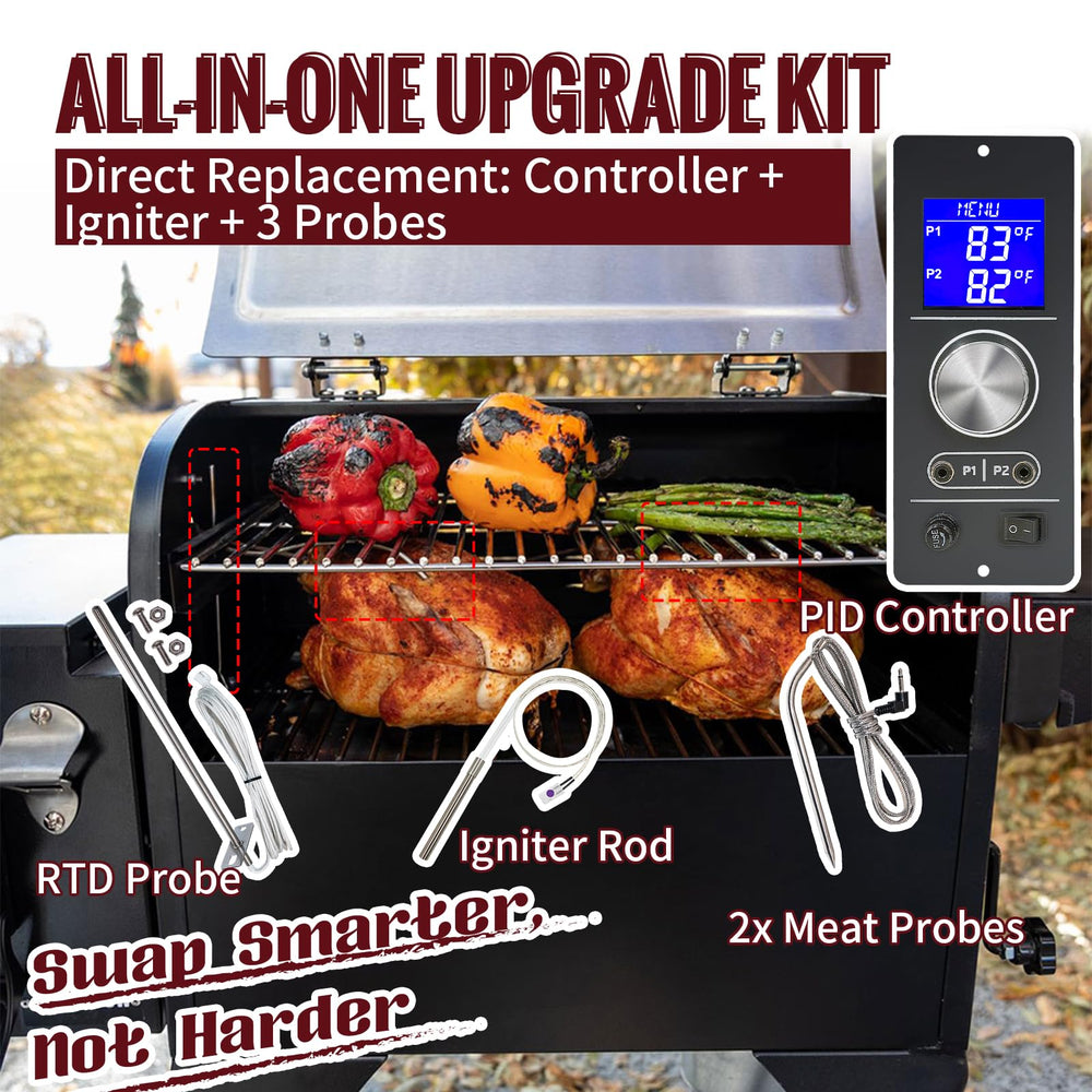 HunGrill controller installed on Camp Chef grill demonstrating direct replacement compatibility