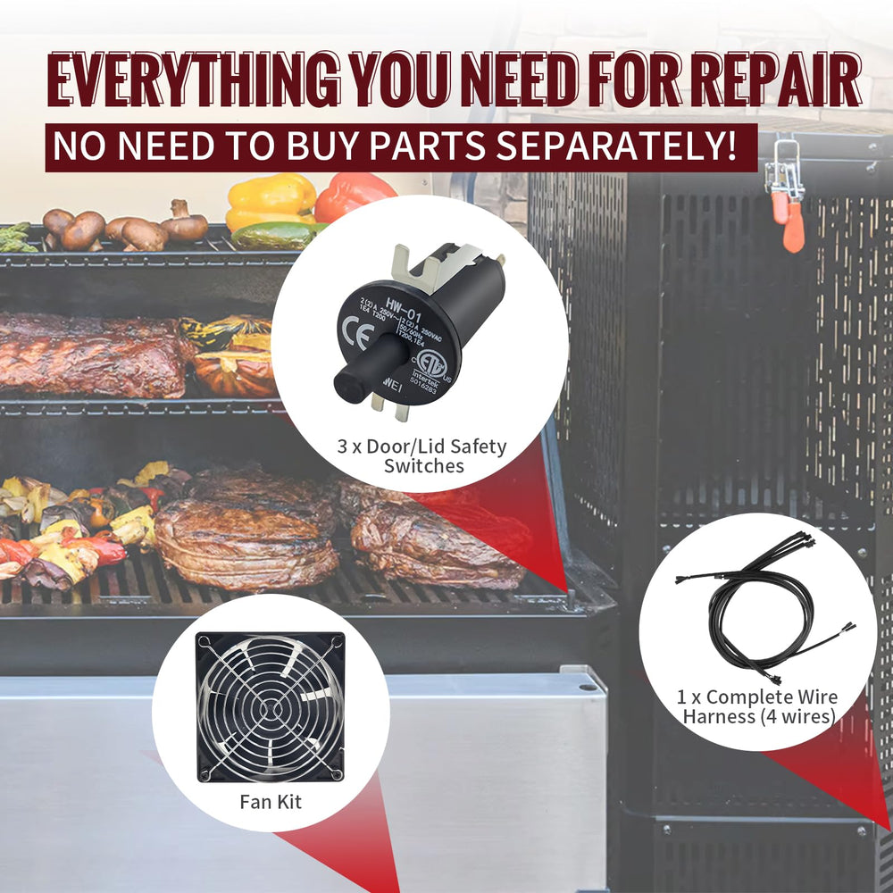 HunGrill fan mounted inside a grill demonstrating restored airflow and temperature control