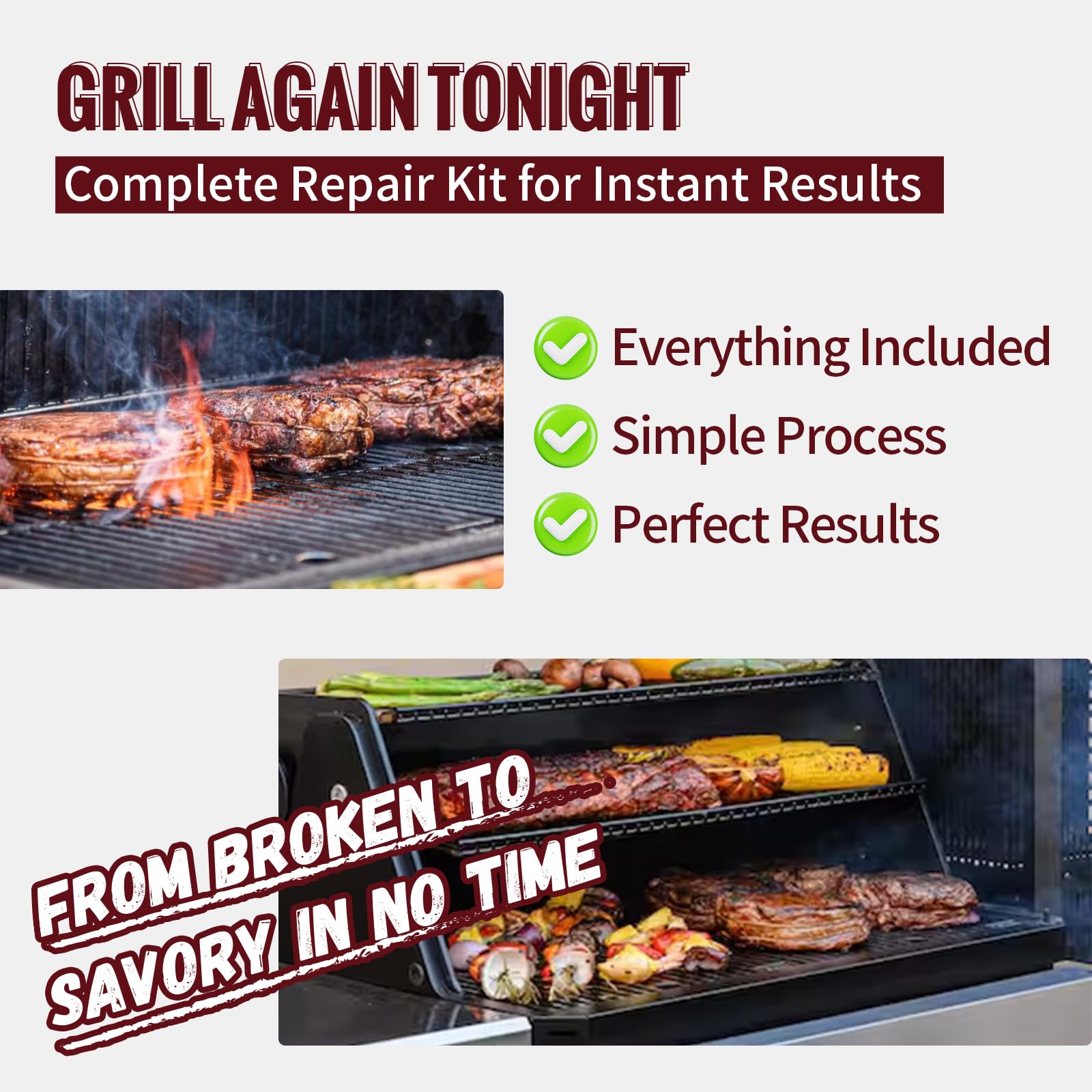 HunGrill kit beside common tools illustrating scale and simple installation process