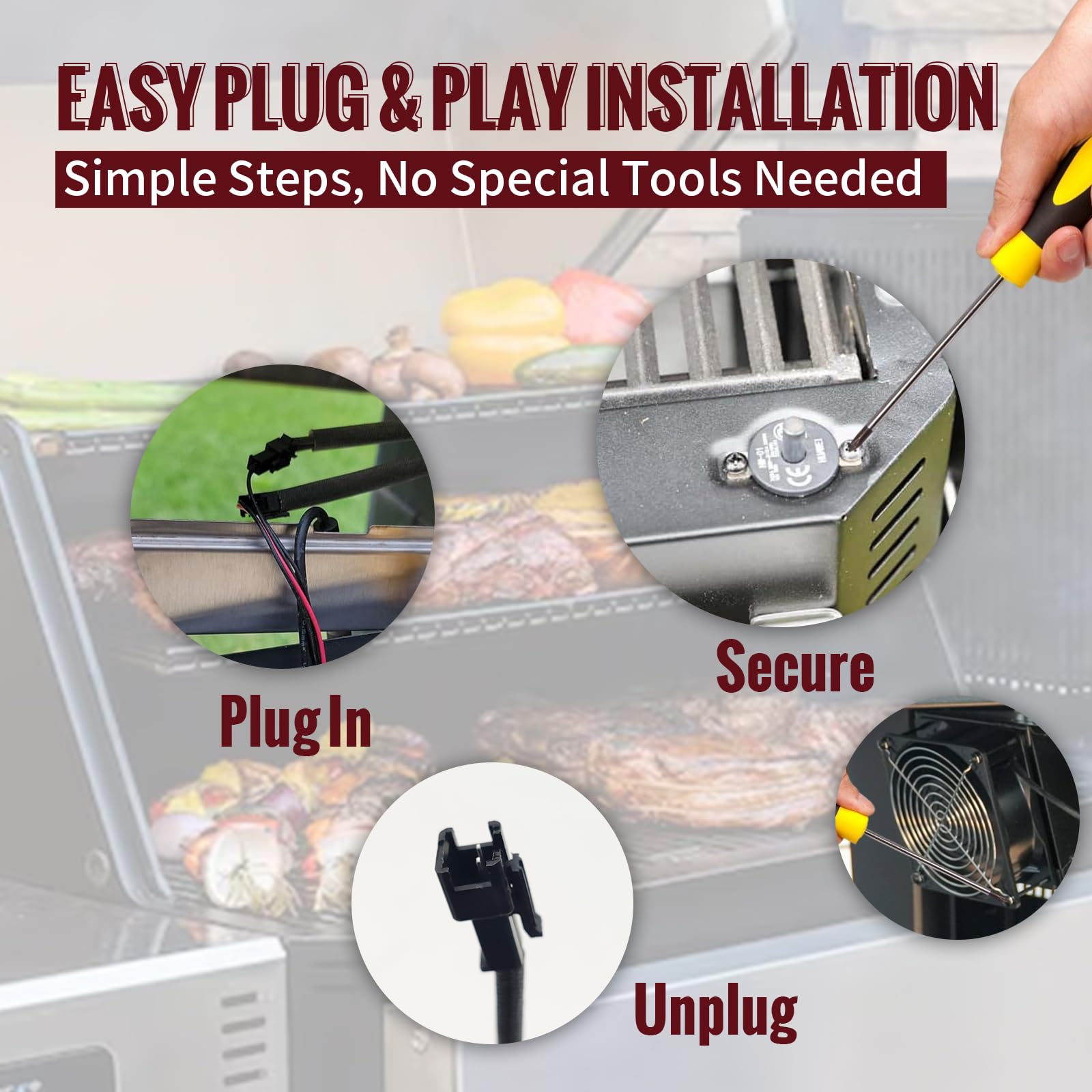 HunGrill switch being installed in hopper showing correct placement and improved safety