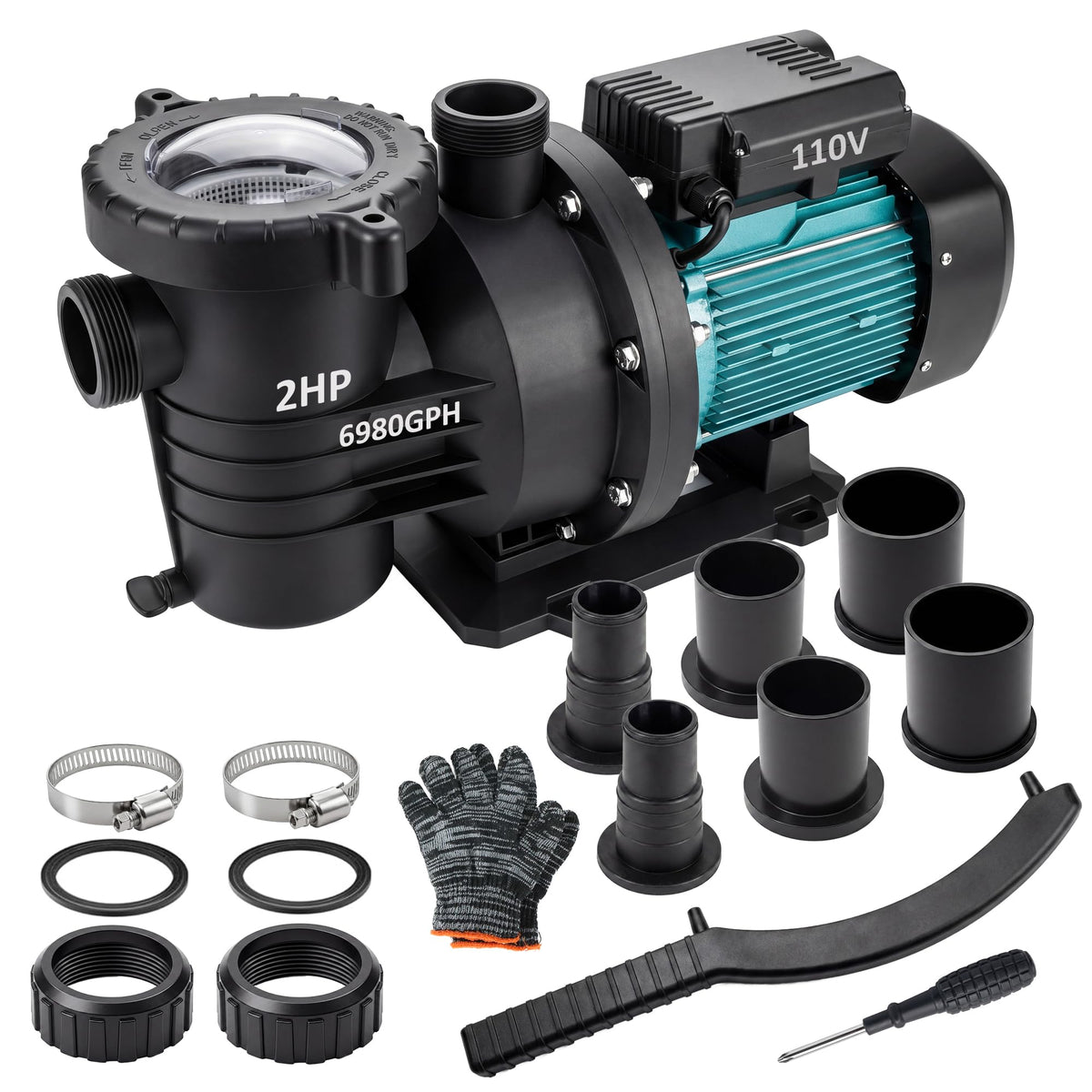 HUNKING pump front view showing robust housing and quick benefit of durability