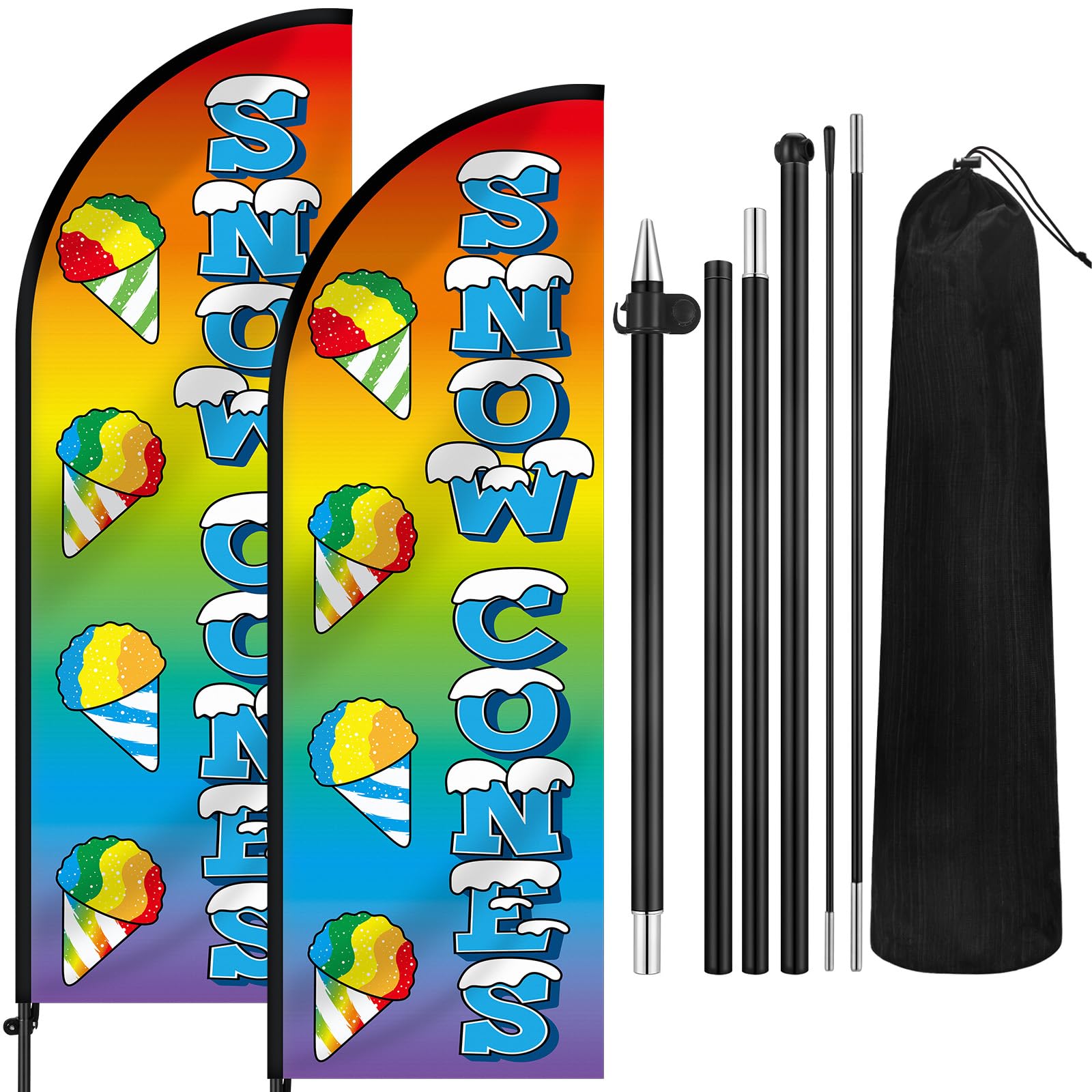 HunnmingRe front-facing two-pack banner set attracting foot traffic
