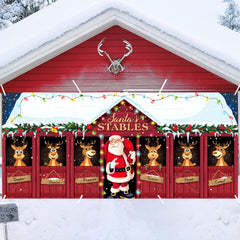 HunnmingRe full garage banner showing Santa and reindeer, creating instant curb appeal