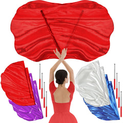 HunnmingRe front view of eight semicircle worship flags showing color variety and portability benefit
