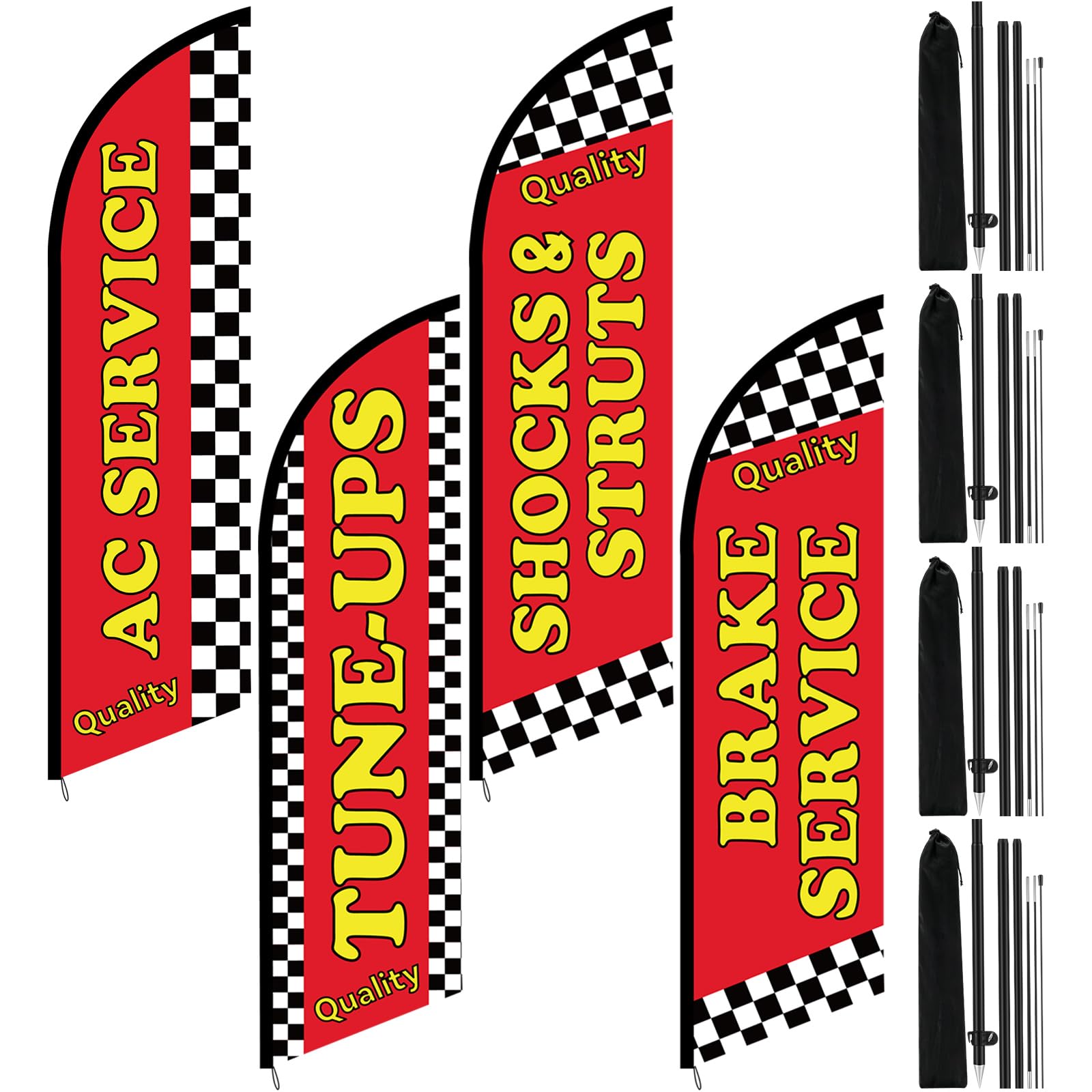 HunnmingRe front view showing four bright feather flags increasing visibility