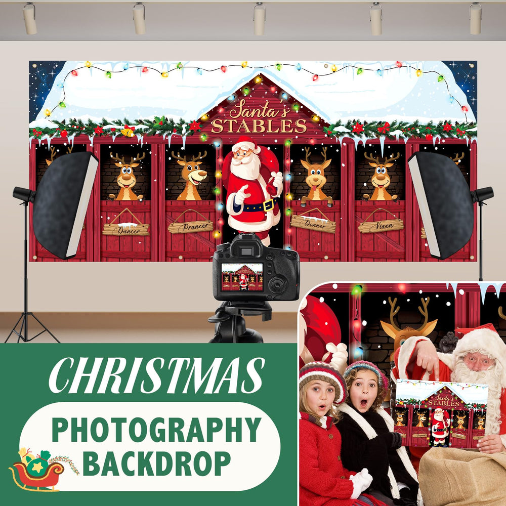 HunnmingRe used as an indoor photo booth backdrop for holiday party pictures