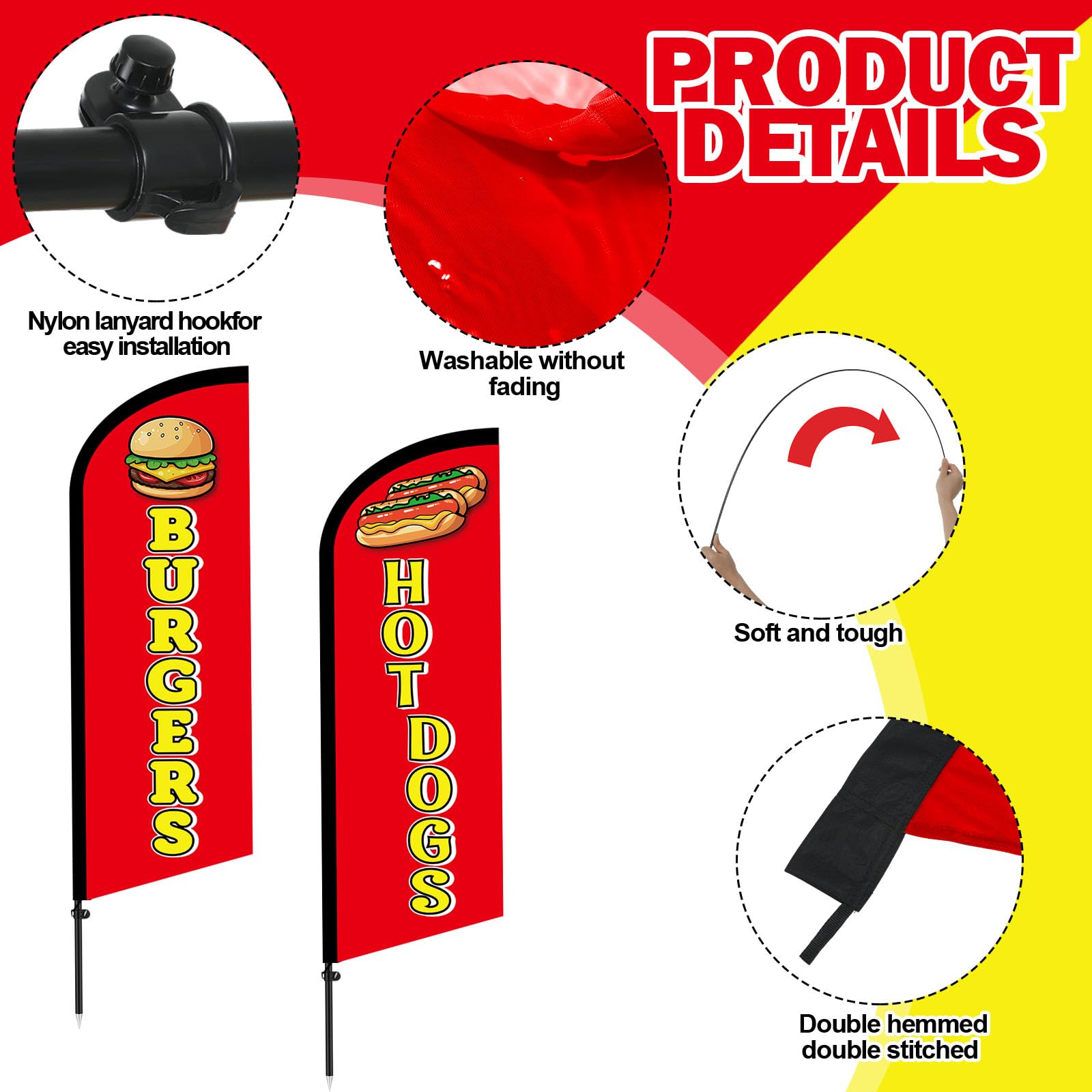 HunnmingRe metal poles and ground stake assembled for stable installation