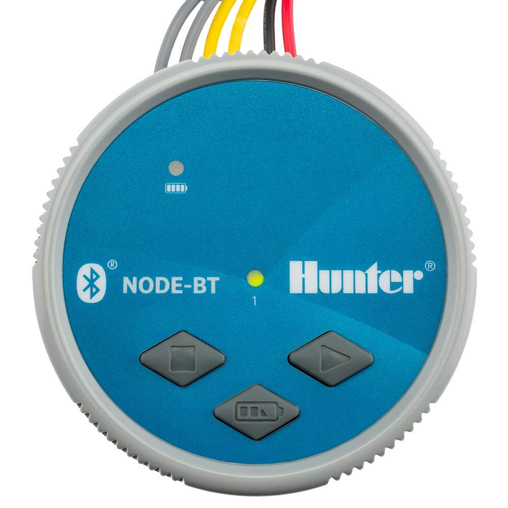 Hunter NODE-BT-100 front panel showing controls and LED lights for reliable status
