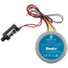 Hunter NODE-BT-100 open battery compartment with two 9V batteries for easy replacement