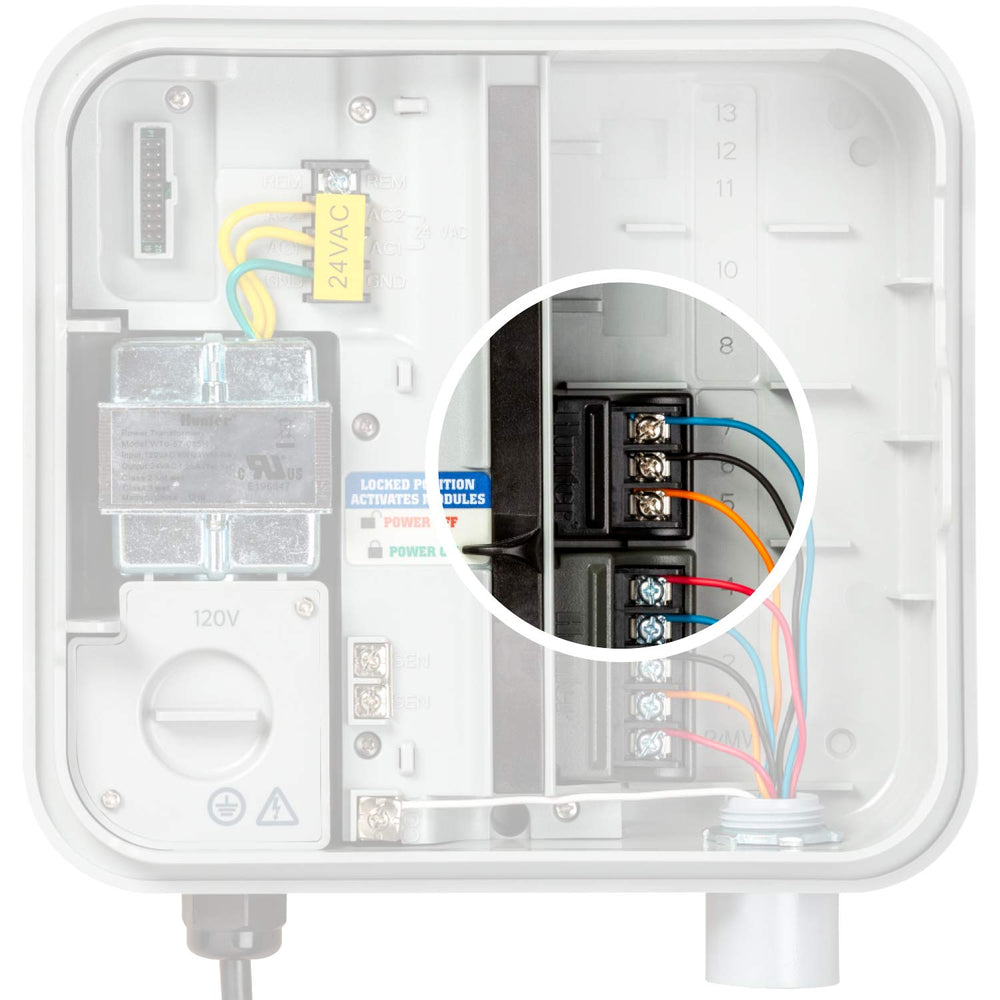 Hunter PCM-300 installed in Pro-C controller delivering reliable extra stations