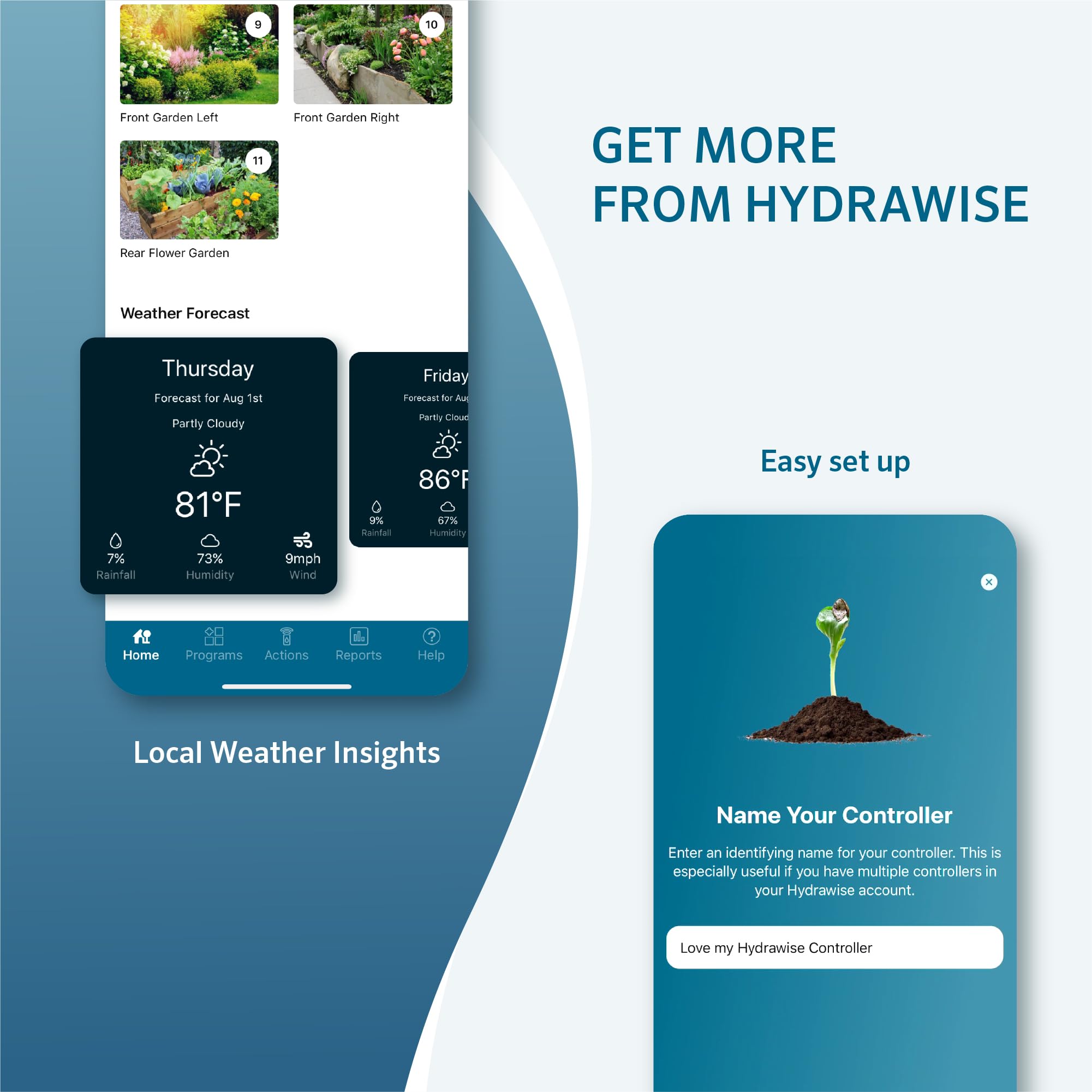 Hunter PRO‑HC connected to an HC Flow Meter showing flow sensor hookup to detect leaks and prevent waste benefit