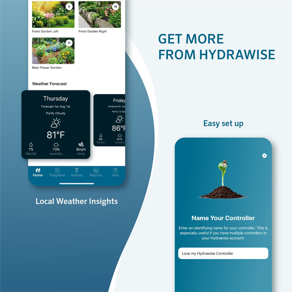 Hunter PRO‑HC connected to an HC Flow Meter showing flow sensor hookup to detect leaks and prevent waste benefit