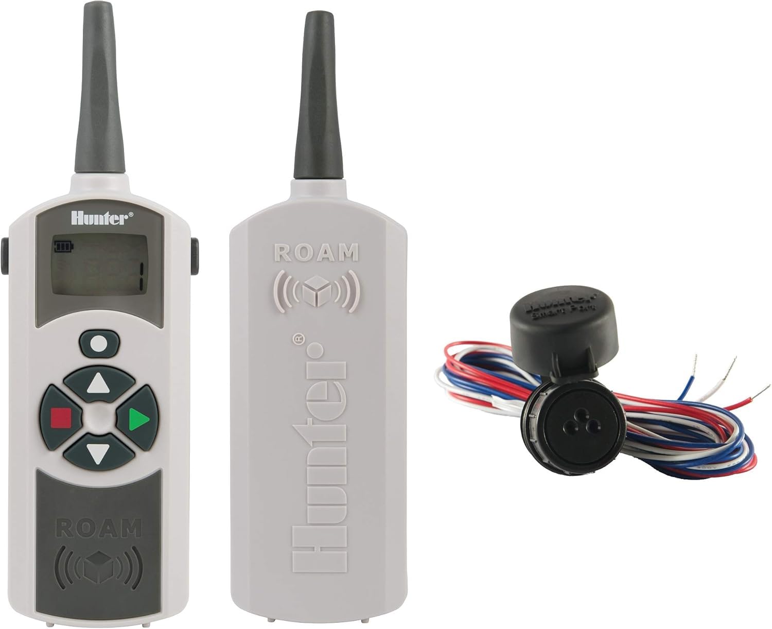 Hunter handheld remote front view showing durable design and easy control