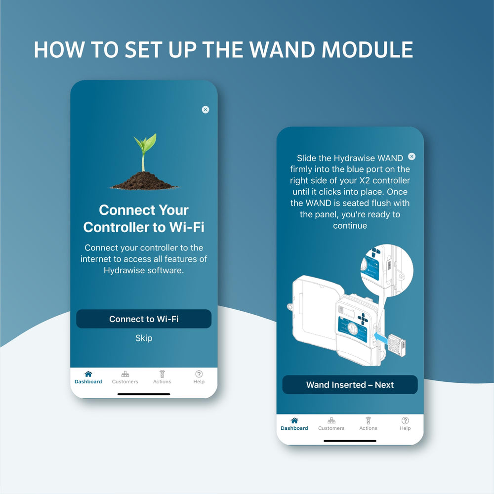 Hunter WAND held in hand to show compact size, aids quick on‑site installation