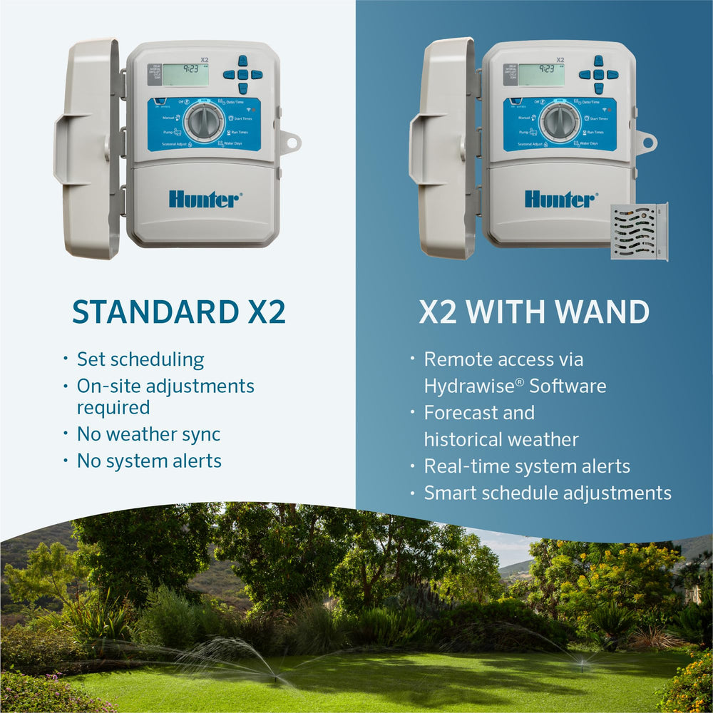 Hunter WAND installed on Hunter X2 controller, enables remote Hydrawise access