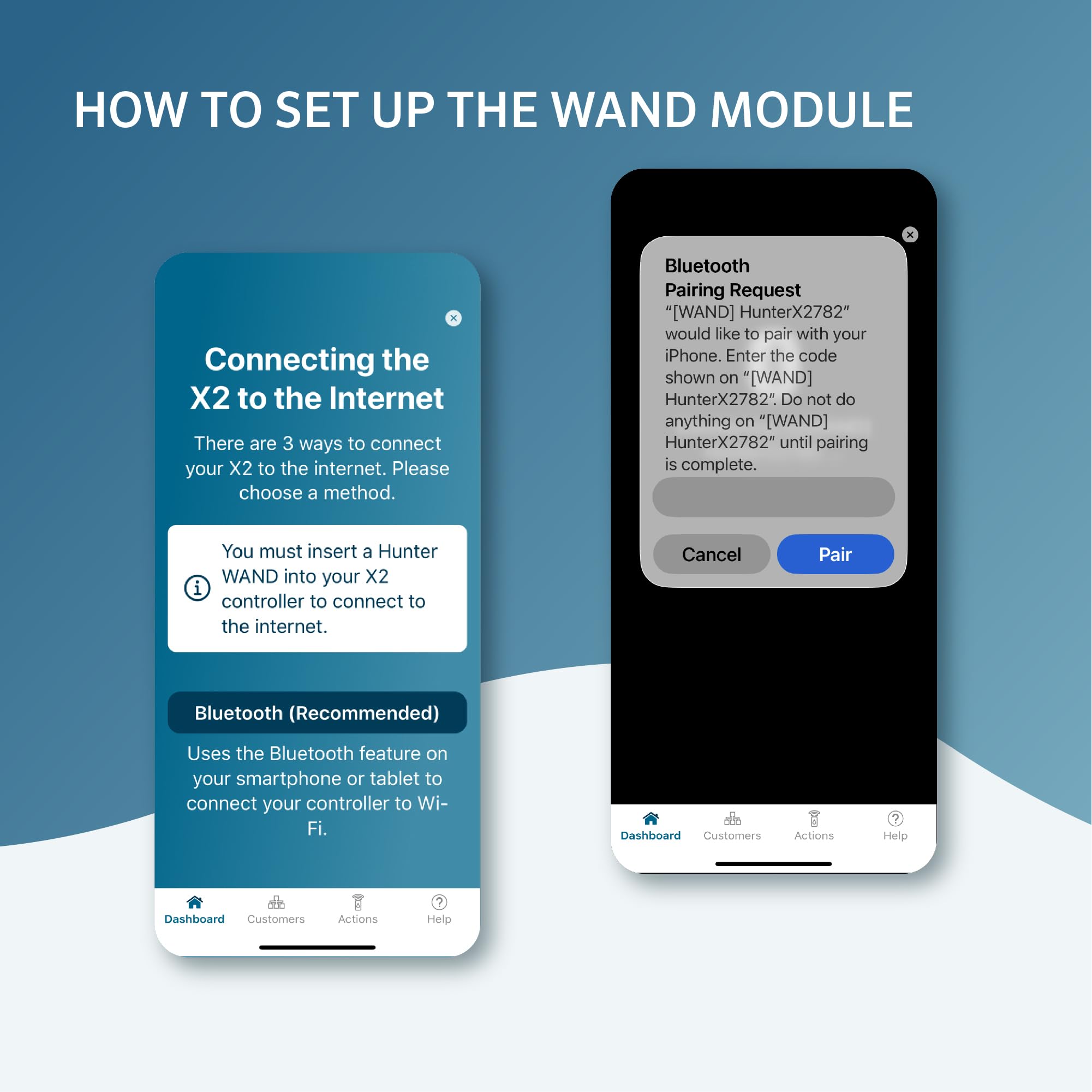 Smartphone with Hydrawise app controlling Hunter WAND, offers remote scheduling
