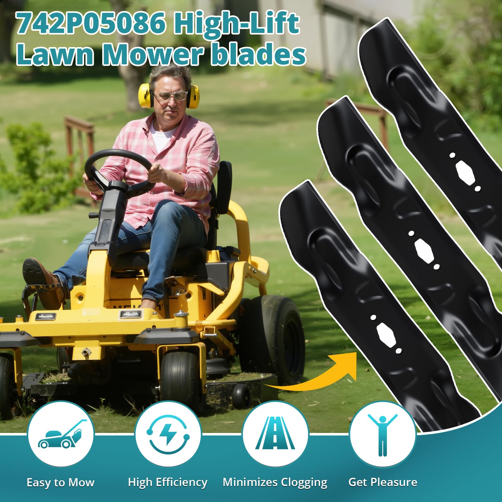 hunter-wish blade beside ruler showing precise length for 54-inch deck fit, verifies correct sizing