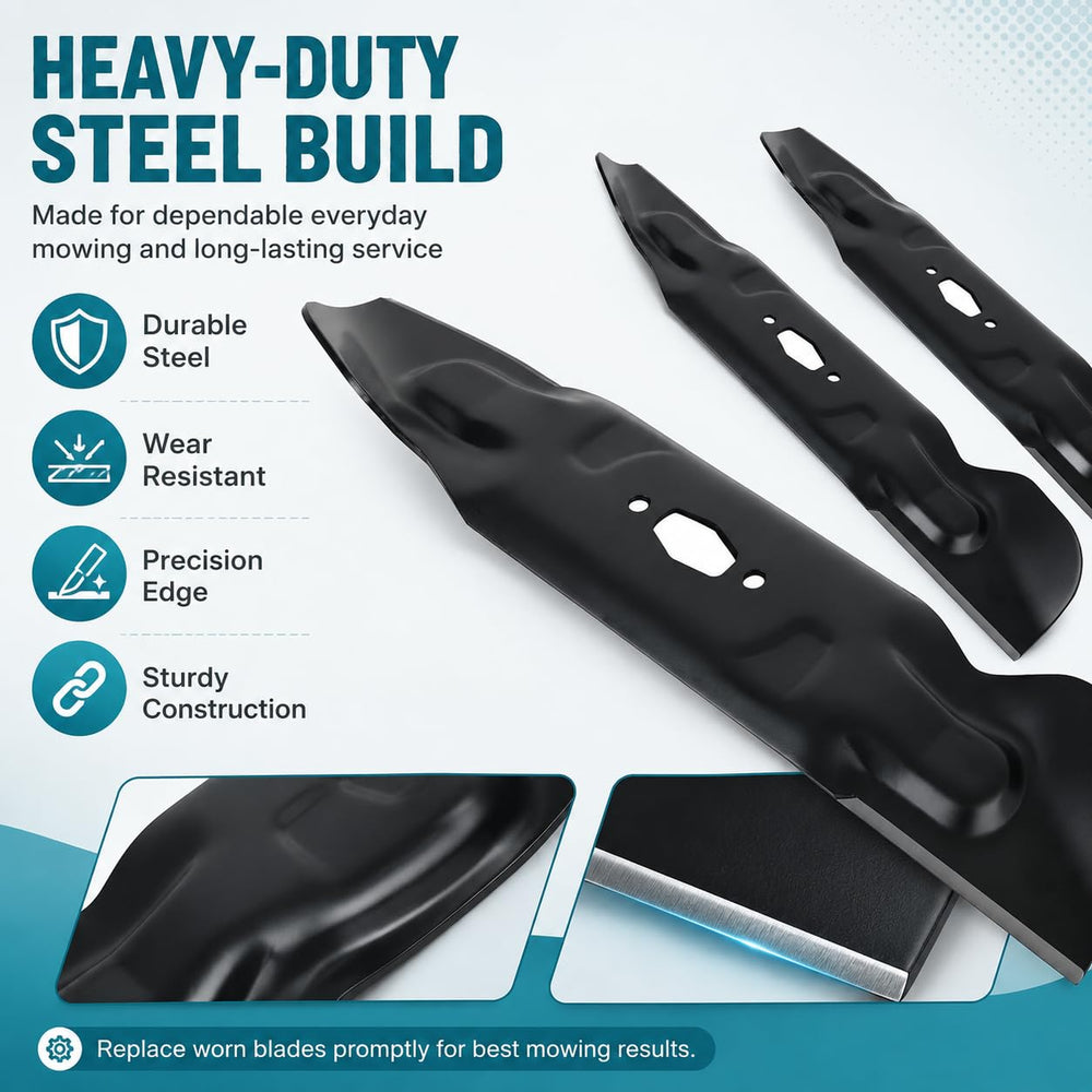 hunter-wish three blades arranged to show matching balance and consistency, aids even cutting