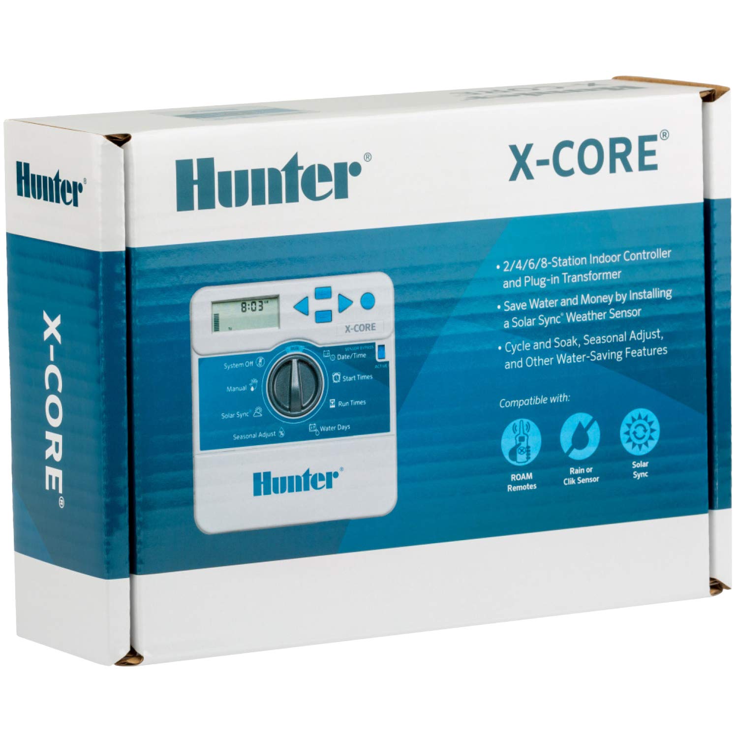 Hunter X-Core mounted in garage demonstrating neat indoor installation and accessibility