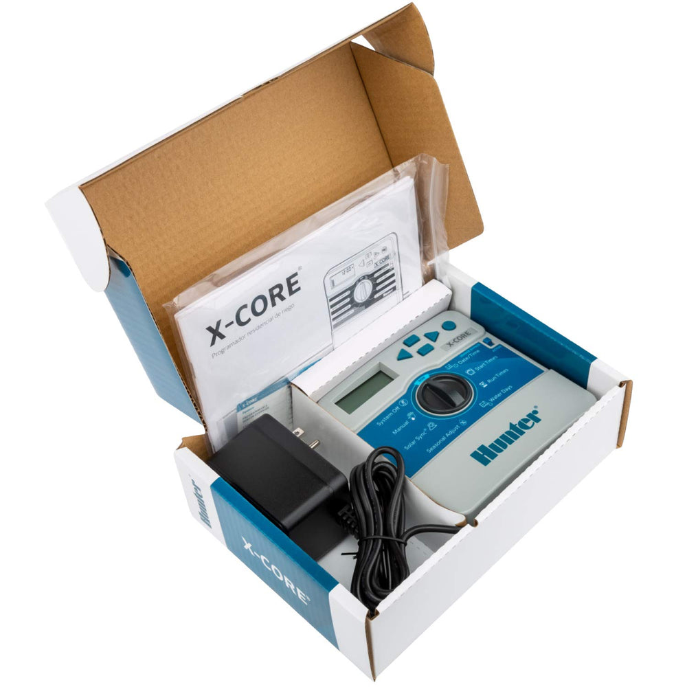 Hunter X-Core product label and specs emphasizing model details and compatibility