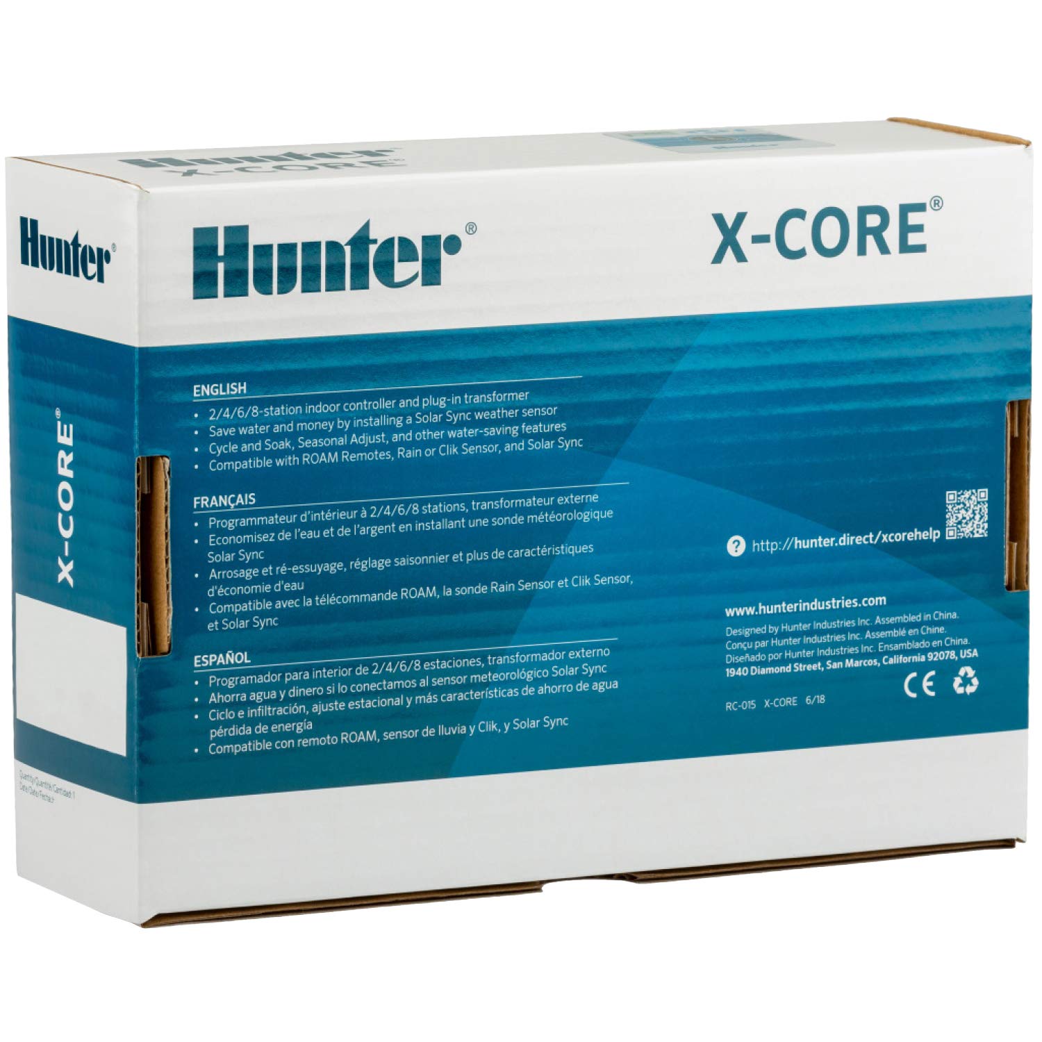 Hunter X-Core with ROAM remote illustrating wireless manual control benefit