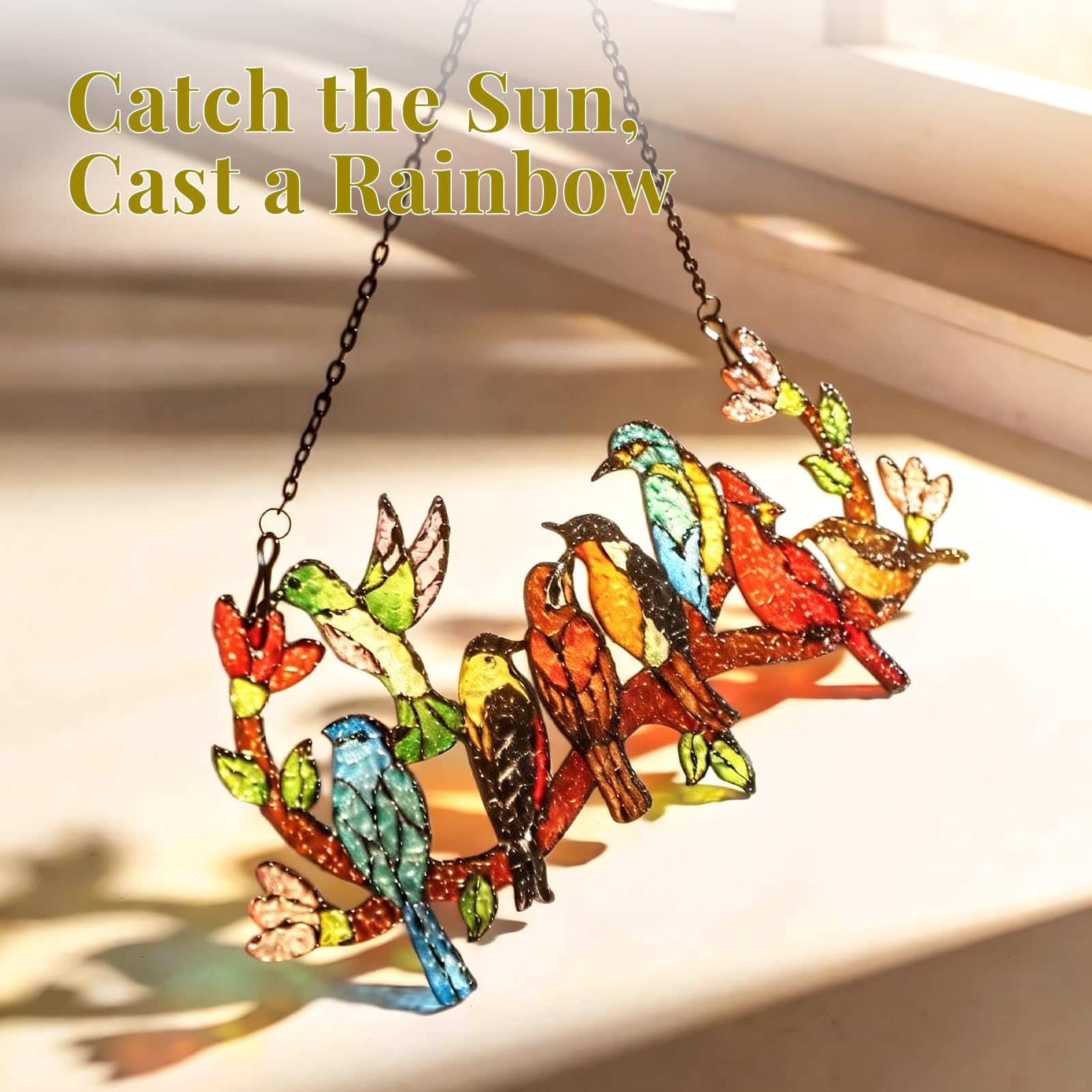Huray Rayho sunlit in window casting rainbow reflections to brighten interiors