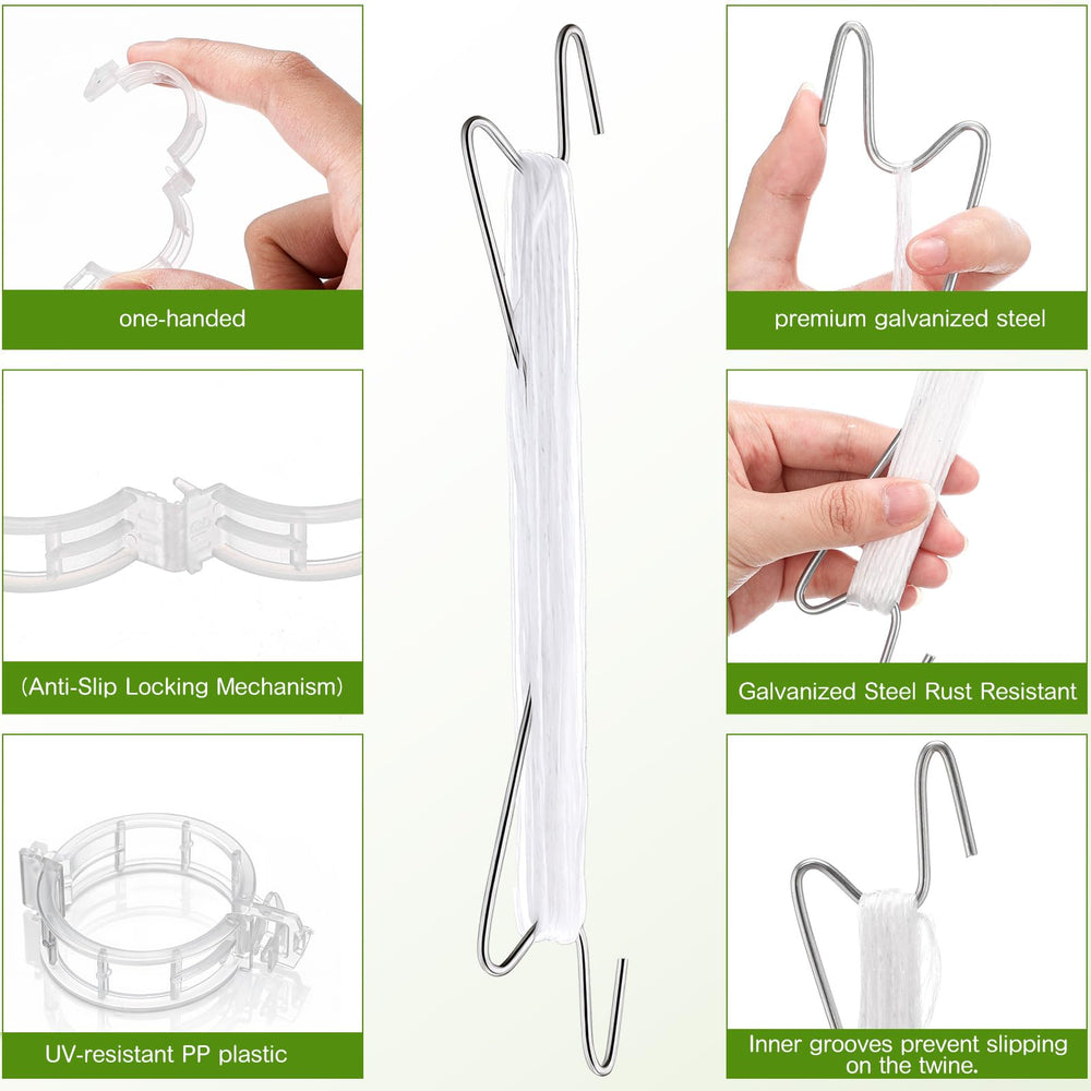 Hushee plant support clip detail demonstrating secure snap fit