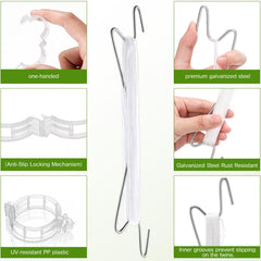 Hushee plant support clip detail demonstrating secure snap fit