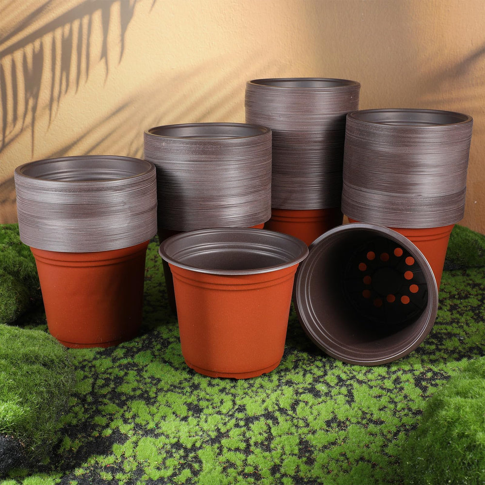 Hushee reddish-brown and black pots display ideal for retail presentation