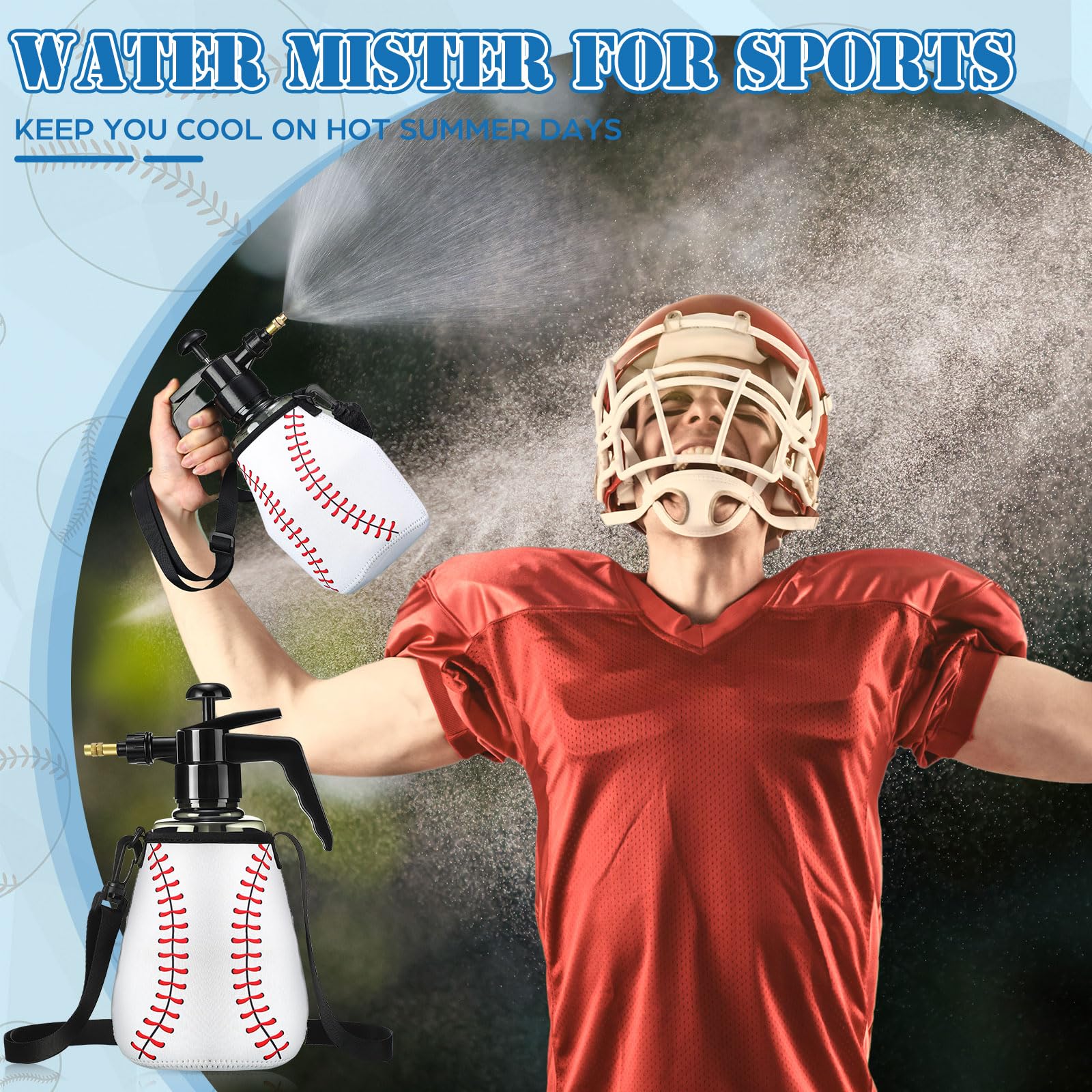 Hushee mister spraying to cool an athlete during practice, fast portable relief