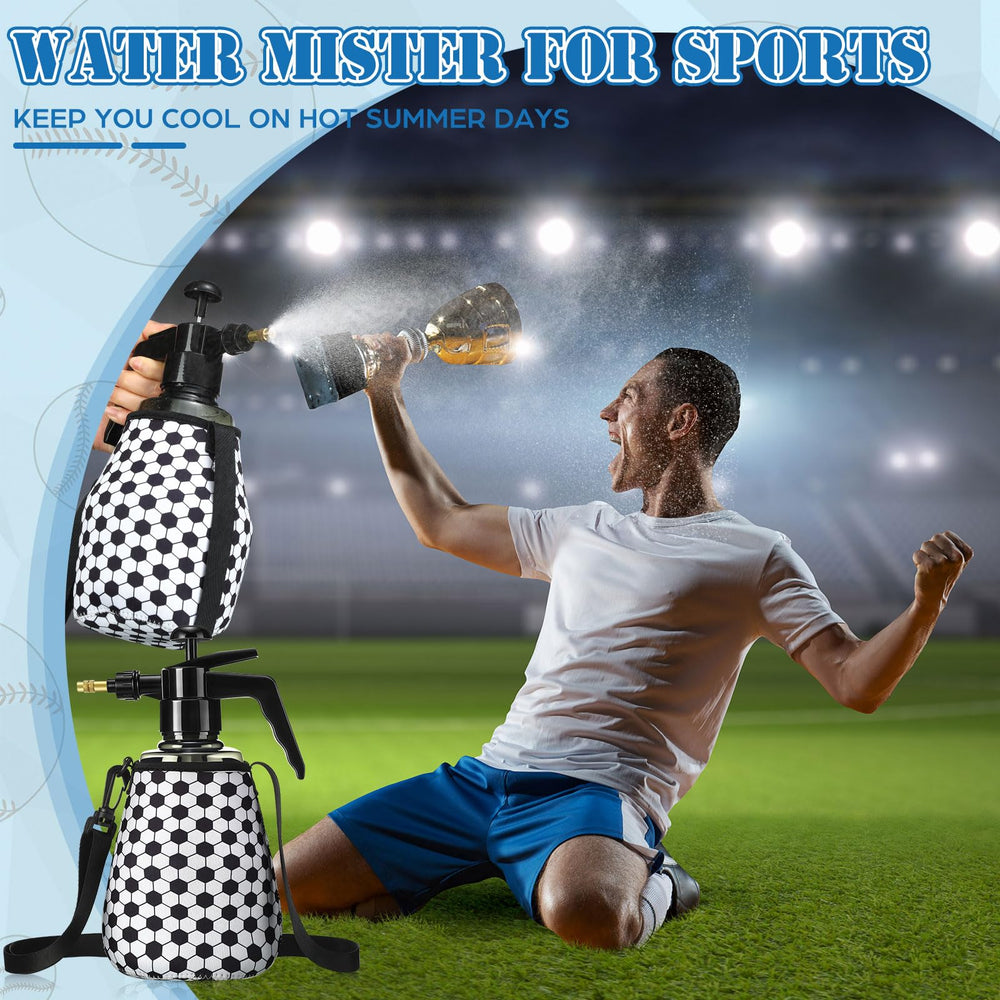 Hushee mister in use on soccer field, quick cooling during play