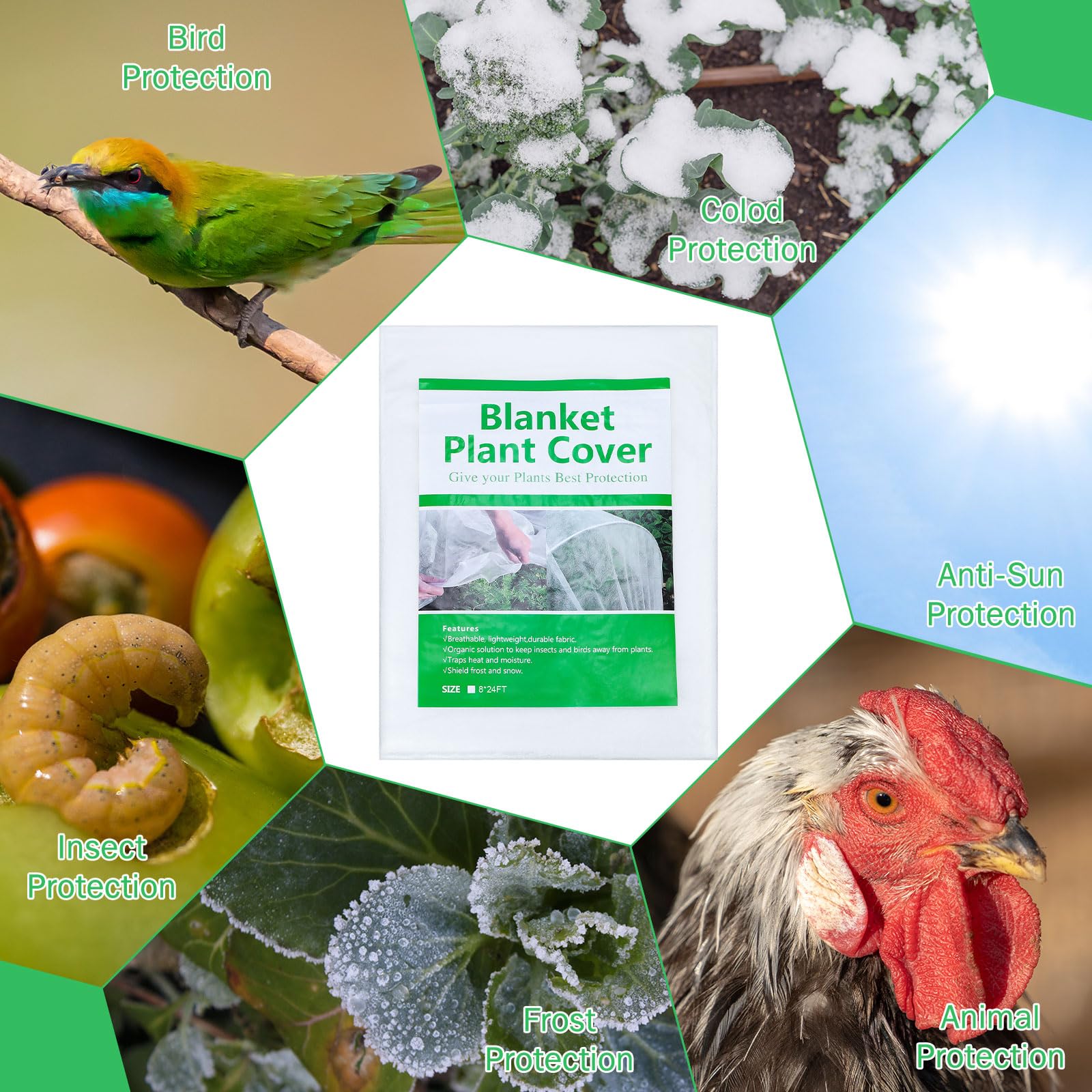 Hushee cover in a backyard at dawn shielding plants and extending growing season