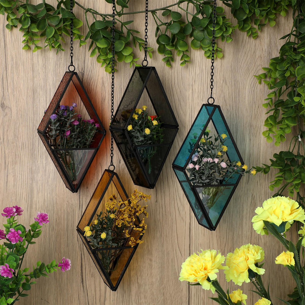 Hushee styled hanging terrariums at an event illustrating decorative and ambiance benefit