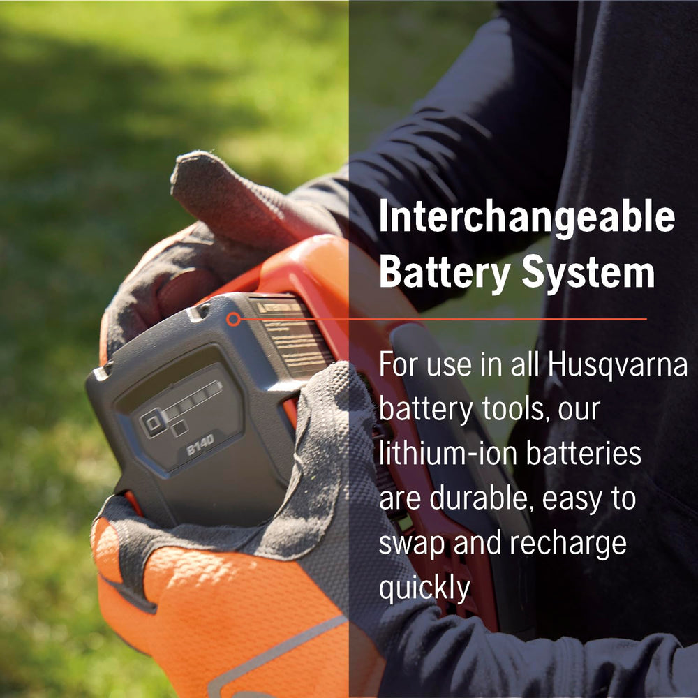 Husqvarna 110iL FLXi extension pole extended showing increased reach benefit