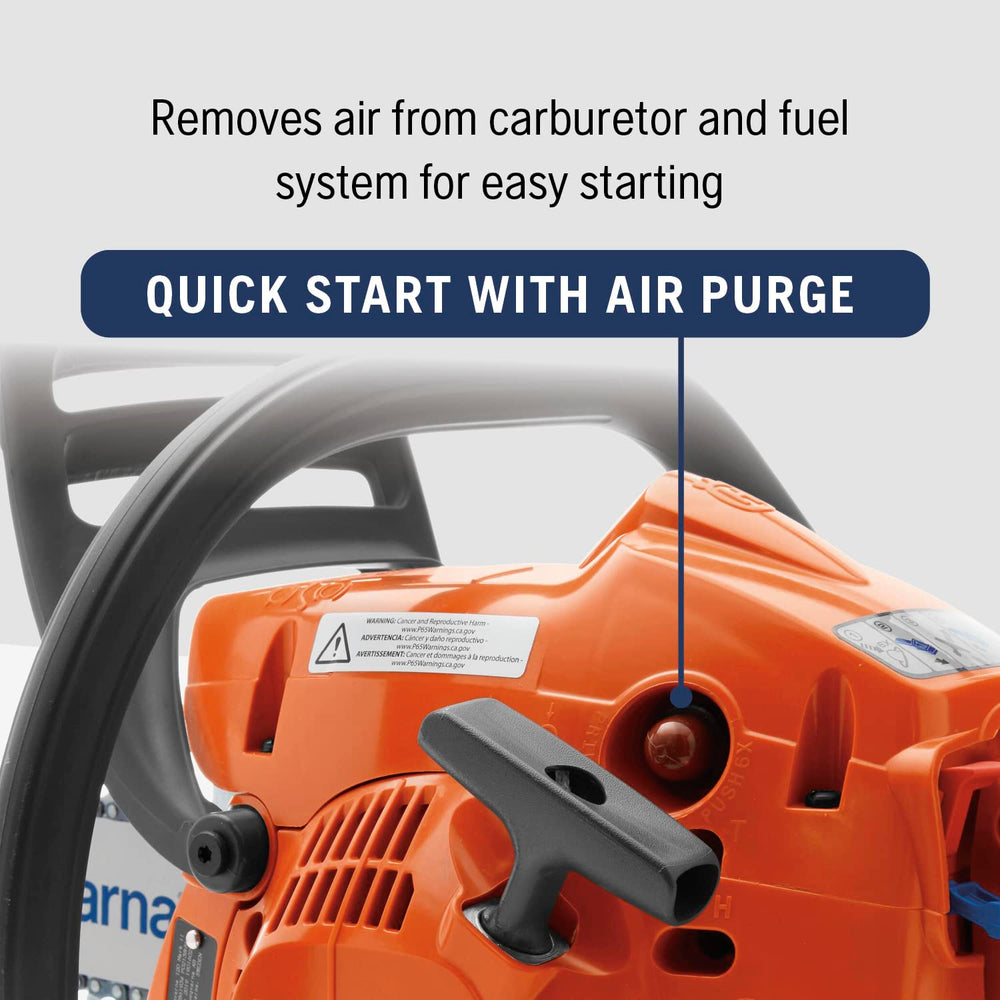 Husqvarna 120 Mark III cutting a branch demonstrating comfortable pruning control