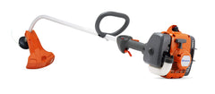 Husqvarna 122C front view showing compact trimmer ready for yards