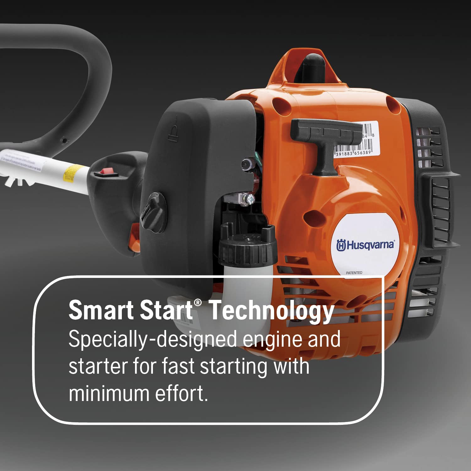 Husqvarna Tap N' Go trimmer head close-up delivering quick line feed benefit