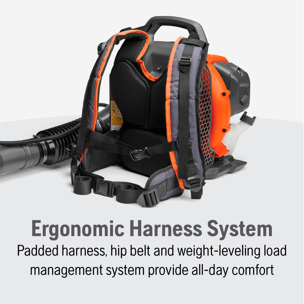 Husqvarna product label showing specs and easy-reference information